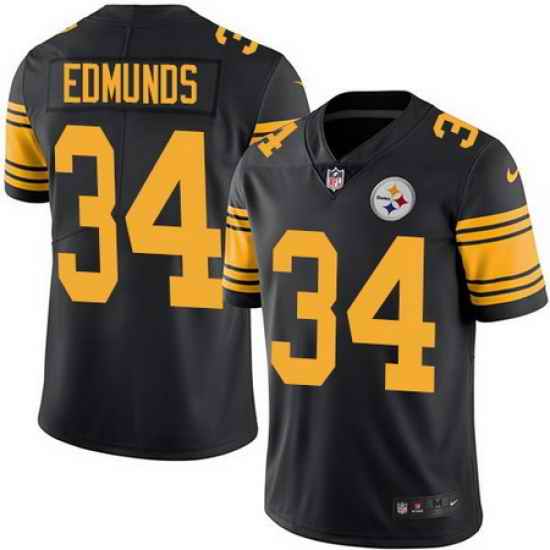 Nike Steelers #34 Terrell Edmunds Black Mens Stitched NFL Limited Rush Jersey
